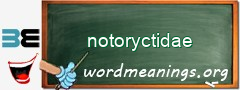 WordMeaning blackboard for notoryctidae